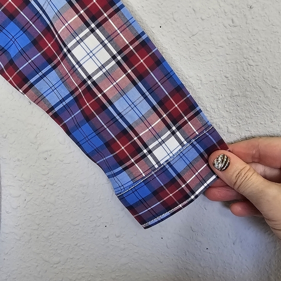 Carters Red White Blue Plaid Long Sleeve Button Down Dress Shirt Size 18 Months - Picture 5 of 8